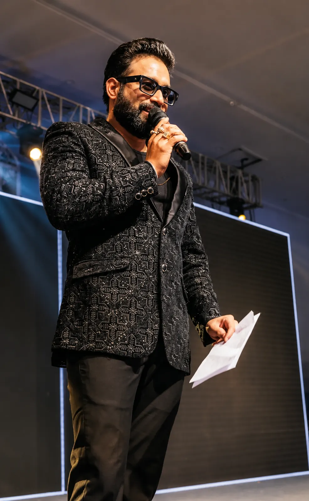 Product launch on a LED stage — Anchor Sourabh Shandilya